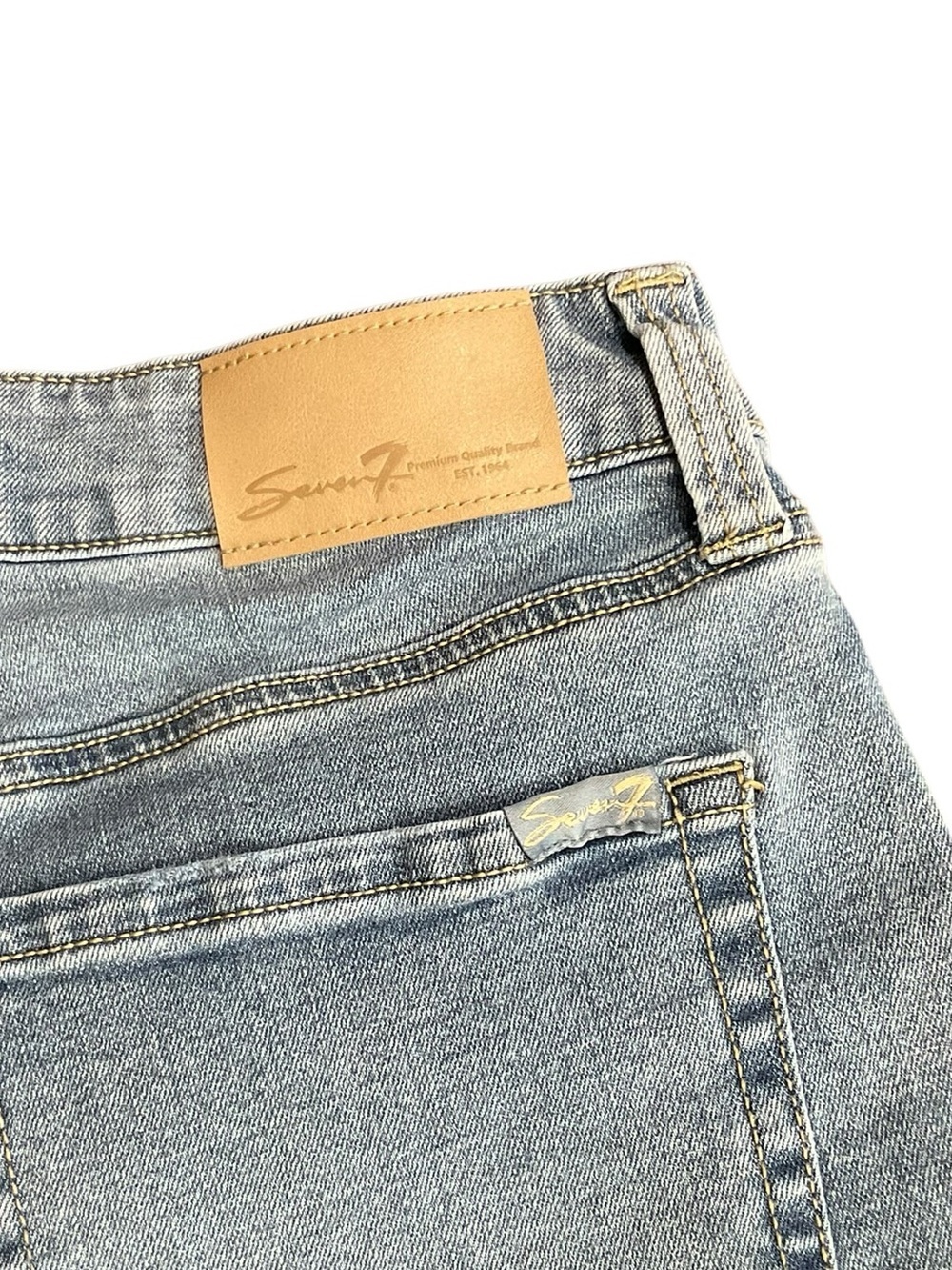Seven7 High Rise Weekend Light Blue Distressed Denim Shorts Size 12 - Picture 3 of 5